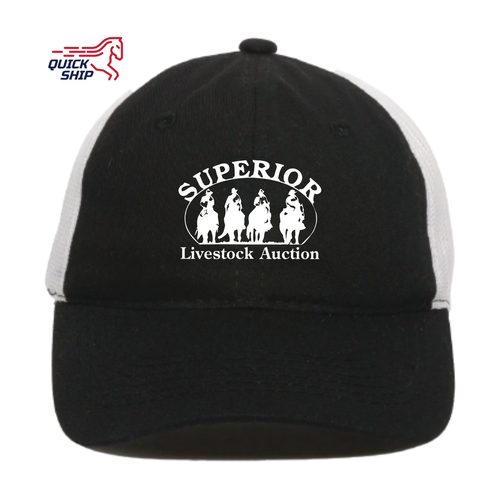 Black/White Heavy Washed Mesh Back SMALL 4HORSE LOGO - PUB Quick Ship image thumbnail
