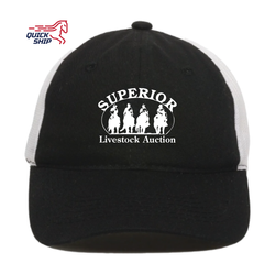 Image of Black/White Heavy Washed Mesh Back SMALL 4HORSE LOGO - PUB Quick Ship