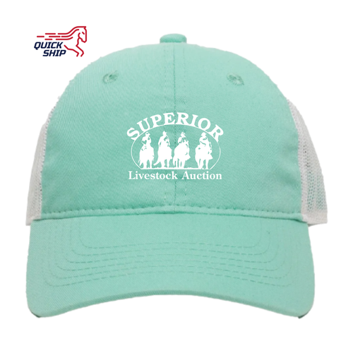 Mint/White Heavy Washed Mesh Back SMALL 4HORSE LOGO - PUB Quick Ship image thumbnail