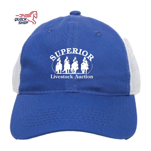 Royal/White Heavy Washed Mesh Back SMALL 4HORSE LOGO - PUB Quick Ship image thumbnail