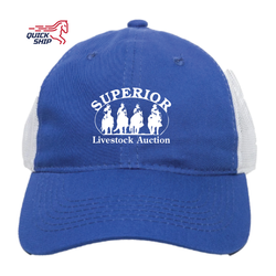 Image of Royal/White Heavy Washed Mesh Back SMALL 4HORSE LOGO - PUB Quick Ship