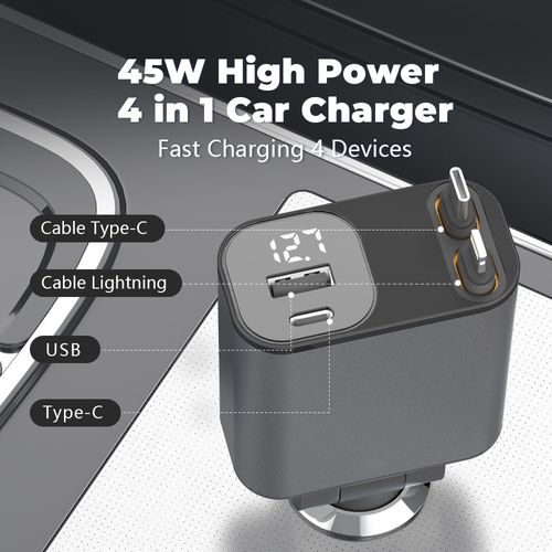 Roadie - 45W Car Charger with Retractable Cable image thumbnail