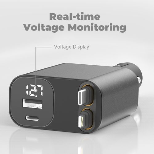 Roadie - 45W Car Charger with Retractable Cable image thumbnail