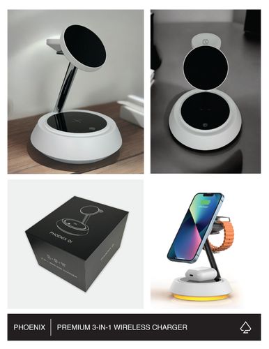 Phoenix Qi - 3-in-1 Wireless Charger with Ambient LED Lighting image thumbnail