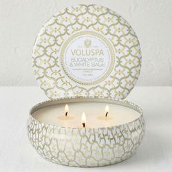 Image of Voluspa 3 Wick Candle in Decorative Tin