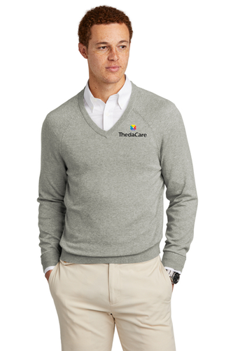 Brooks Brothers Cotton Stretch V-Neck Sweater image thumbnail