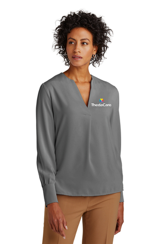 Brooks Brothers Women’s Open-Neck Satin Blouse image thumbnail