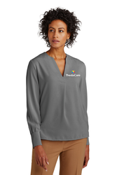 Image of Brooks Brothers Women’s Open-Neck Satin Blouse