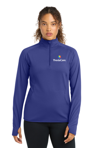 Sport-Tek Ladies Sport-Wick Stretch 1/2-Zip Pullover image thumbnail