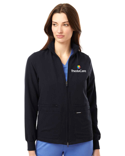 Jaanuu Women's Ceri Essential Full-Zip 6-Pocket Scrub Jacket image thumbnail