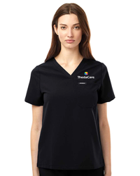 Image of Jaanuu Women's Rhena Essential 1-Pocket Scrub V-Neck Top