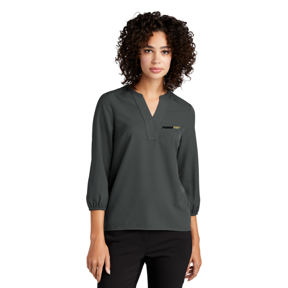 MERCER+METTLE Women's Stretch Crepe 3/4-Sleeve Blouse  primary image