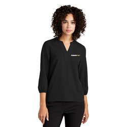 Image of MERCER+METTLE Women's Stretch Crepe 3/4-Sleeve Blouse 