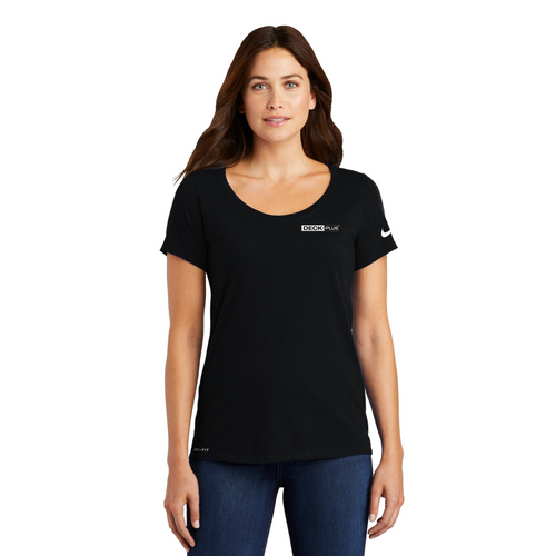 Nike Ladies Dri-FIT Cotton/Poly Scoop Neck Tee image thumbnail