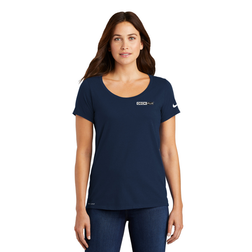 Nike Ladies Dri-FIT Cotton/Poly Scoop Neck Tee image thumbnail