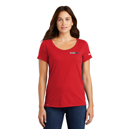 Nike Ladies Dri-FIT Cotton/Poly Scoop Neck Tee image thumbnail
