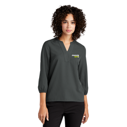 Image of MERCER+METTLE Women's Stretch Crepe 3/4-Sleeve Blouse