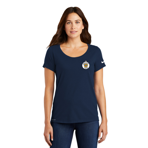 Nike Ladies Dri-FIT Cotton/Poly Scoop Neck Tee image thumbnail