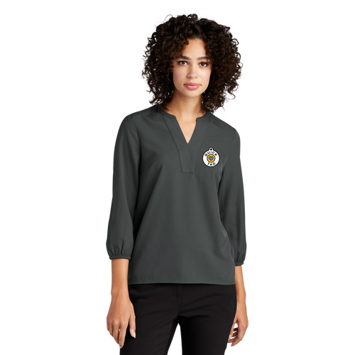 MERCER+METTLE Women's Stretch Crepe 3/4-Sleeve Blouse image thumbnail