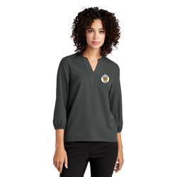 Image of MERCER+METTLE Women's Stretch Crepe 3/4-Sleeve Blouse