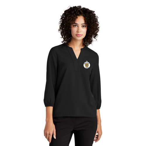 MERCER+METTLE Women's Stretch Crepe 3/4-Sleeve Blouse image thumbnail