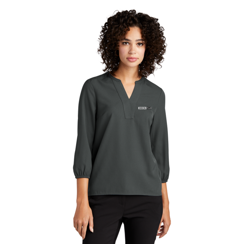 MERCER+METTLE Women's Stretch Crepe 3/4-Sleeve Blouse   primary image