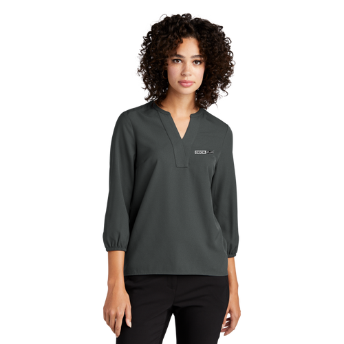 MERCER+METTLE Women's Stretch Crepe 3/4-Sleeve Blouse   image thumbnail