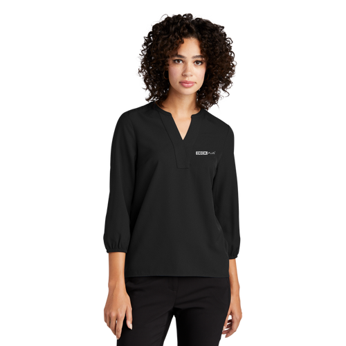 MERCER+METTLE Women's Stretch Crepe 3/4-Sleeve Blouse   image thumbnail