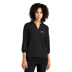 Image of MERCER+METTLE Women's Stretch Crepe 3/4-Sleeve Blouse  