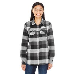 Image of Ladies' Plaid Boyfriend Flannel Shirt