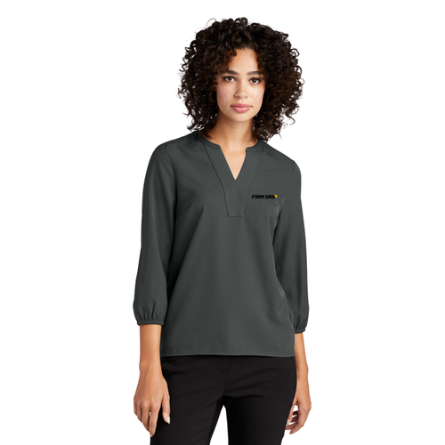 MERCER+METTLE Women's Stretch Crepe 3/4-Sleeve Blouse    image thumbnail
