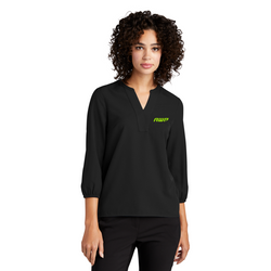Image of MERCER+METTLE Women's Stretch Crepe 3/4-Sleeve Blouse  