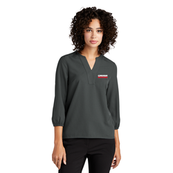 Image of MERCER+METTLE Women's Stretch Crepe 3/4-Sleeve Blouse  