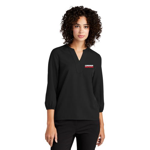 MERCER+METTLE Women's Stretch Crepe 3/4-Sleeve Blouse   image thumbnail