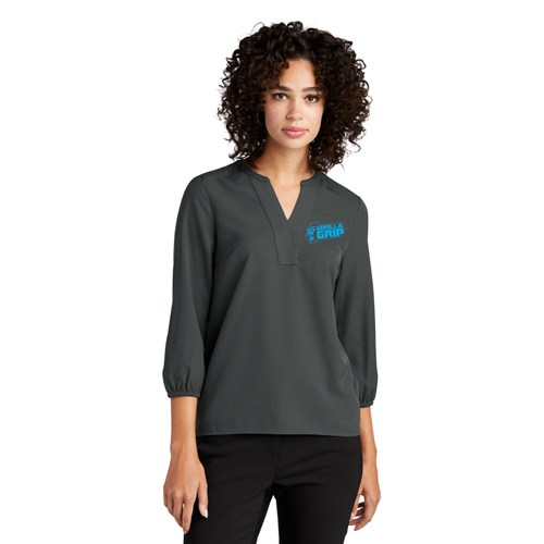 MERCER+METTLE Women's Stretch Crepe 3/4-Sleeve Blouse   image thumbnail
