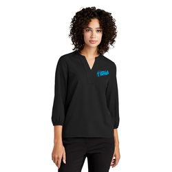 Image of MERCER+METTLE Women's Stretch Crepe 3/4-Sleeve Blouse  