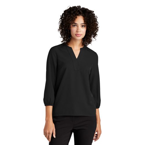 MERCER+METTLE Women's Stretch Crepe 3/4-Sleeve Blouse  image thumbnail