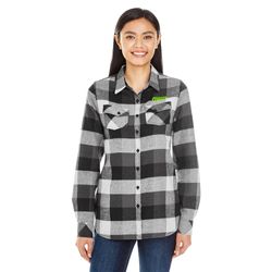 Image of Ladies' Plaid Boyfriend Flannel Shirt 