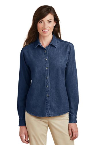 Port & Company - Ladies Long Sleeve Value Denim Shirt.  image thumbnail