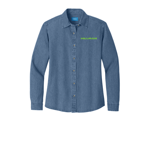 Port & Company - Ladies Long Sleeve Value Denim Shirt. image thumbnail