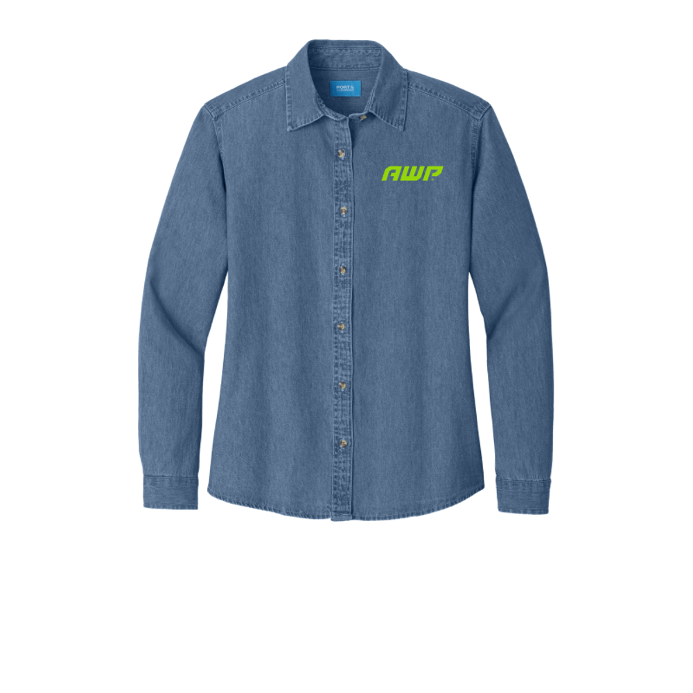 Port & Company - Ladies Long Sleeve Value Denim Shirt. primary image