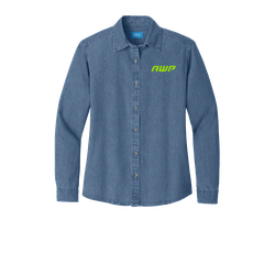 Image of Port & Company - Ladies Long Sleeve Value Denim Shirt.