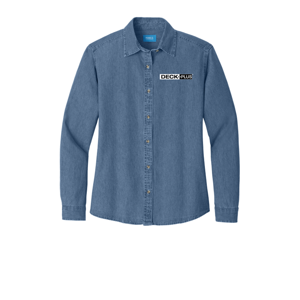 Port & Company - Ladies Long Sleeve Value Denim Shirt. C primary image