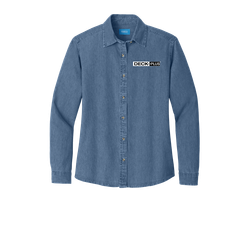 Image of Port & Company - Ladies Long Sleeve Value Denim Shirt. C