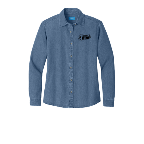 Port & Company - Ladies Long Sleeve Value Denim Shirt image thumbnail