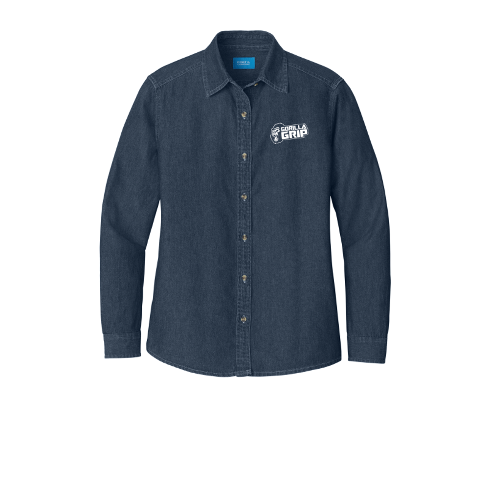 Port & Company - Ladies Long Sleeve Value Denim Shirt primary image