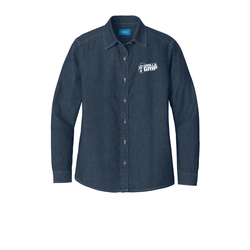 Image of Port & Company - Ladies Long Sleeve Value Denim Shirt