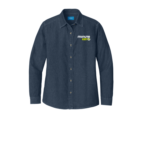 Port & Company - Ladies Long Sleeve Value Denim Shirt.  image thumbnail