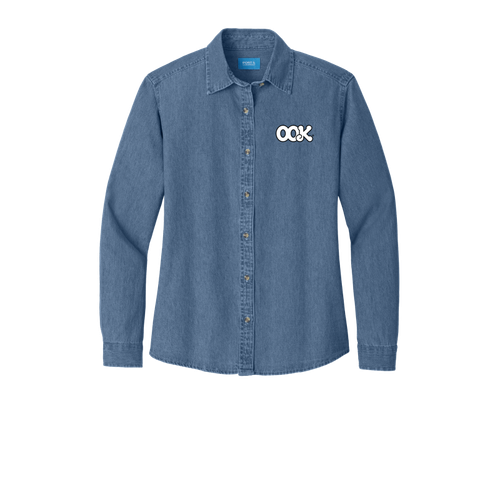 Port & Company - Ladies Long Sleeve Value Denim Shirt.  image thumbnail