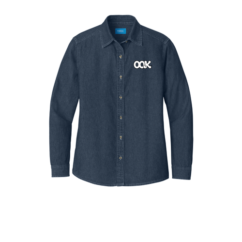 Port & Company - Ladies Long Sleeve Value Denim Shirt.  image thumbnail